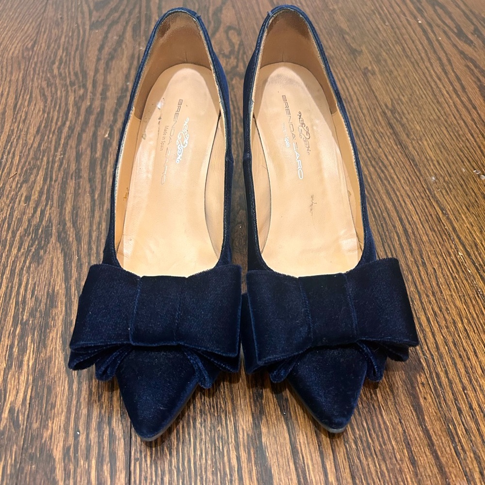 Navy Blue Bow Heel